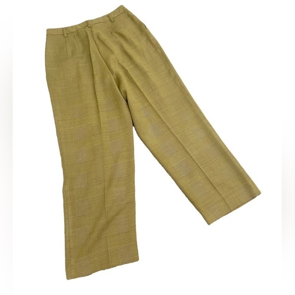 NWT Linda Allard ellen tracy 2 piece micro plaid pantsuit lined moss color sz 16 - Picture 6 of 14